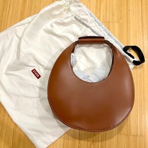 STAUD Brown Leather Moon Bag